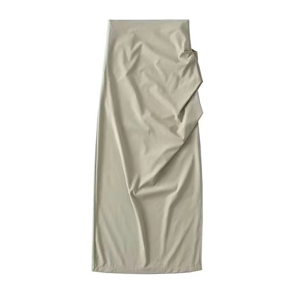 Verve Black PU Leather Midi For Women Autumn Winter 2025 New High Waist Slimming Split Pencil Skirt_ecoleips.com