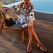 In Stock 2025 European And American Women's Autumn New Cross-Border Ladies' Fashion Printed Loose Short Beach Dress_ecoleips.com