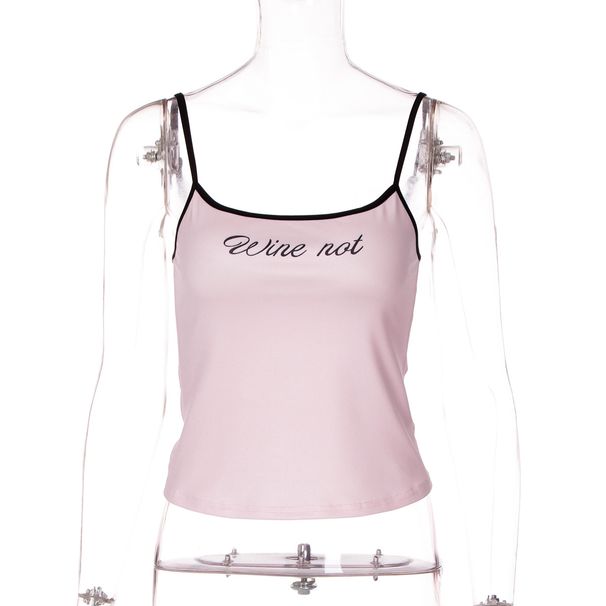 Women's Strapless One-Shoulder Camisole Slim Fit Tank Top Printed European American Style Hot Girl Fashion_ecoleips.com