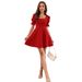 Foreign Trade European And American Women's Clothing 2026 Spring/Summer Solid Color Elegant Slim-Fit Short-Sleeve_ecoleips.com