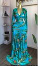 Elegant Sweet Long Sleeved Pleated Printed Maxi Dress European American Style Women's Clothing Dress_ecoleips.com