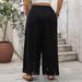 Women's Clothing Spring And Summer New Products Loose Wide Leg Pants Plus Size Hem Hollow Black Pants_ecoleips.com