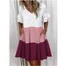 Women's V Neck Printed Dress Fashionable Sweet Style Full Skirt Spring New Clothing_ecoleips.com