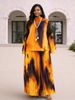 Women's Clothing Plus Size Clothes Elegant Two-Piece Set With Print Top And Pleated Wide Leg Pants Casual Beach Style Summer Fashion_ecoleips.com