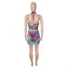 Women's Sexy Strapless Mini Dress Set Print Pattern Hollow Out Waist Design_ecoleips.com