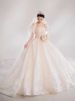 Fengxi New Style 2025 French Retro Wedding Dress High Quality Long Sleeved Gown with Long Train for Brides Summer Style_ecoleips.com
