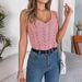 Real Shot Of 2026 Spring/summer European And American Solid Color V-neck Hollowed-out Sleeveless Knit Vacation Tank Top._ecoleips.com