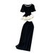 Elegant Summer Women's Outfit Set Inspired Beaded Round Neck Asymmetrical Top High Waisted Bodycon Skirt_ecoleips.com