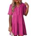 Women's Ruffled Short Sleeved V Neck Layered Maxi Skirt Four Way Stretch Spring Summer New Style Casual Elegant Dress_ecoleips.com