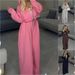 Women's Clothing Women's Autumn Winter Long Sleeve Hooded Sweatshirt And Elastic Waist Pants Two Piece Set Solid Color Tie Waist_ecoleips.com