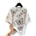 Women's Round Neck Loose Top Simulated Embroidered Pearl Butterfly Print Short Sleeve T-Shirt New Summer Fashion Casual Wear_ecoleips.com