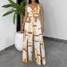 Women's Casual Vacation Two Piece Set Camisole Top And Pants Printed Lining_ecoleips.com