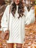 Cross-border European And American New Women's Loose-fitting Half-high Collar Chunky Knit Pullover_ecoleips.com