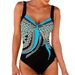 Women's Retro Print Halter Neck One Piece Swimsuit Style Backless Triangle Relaxed Everyday Wear Versatile Comfortable Feshion Trend_ecoleips.com