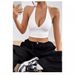 Cross-border Summer Fashion White V-neck Backless Camisole Top, Sexy Halter Neck Tie-up Short Tank Top For Hot Girls_ecoleips.com