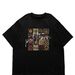 Youthful Casual Printed Short-sleeve European And American Loose-fitting Hong Kong Style 100% Cotton Vintage Top_ecoleips.com