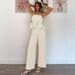 Women's European American Style Spring Summer Casual Camisole Strapless High Waisted Wide Leg Trousers Slimming Elegant Vacation Fashion Set_ecoleips.com