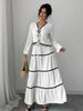Women's Autumn Winter 2-Piece Set Dress, Casual Long Sleeve Tie-Up Top, High Waist Elegant Skirt, Perfect For Sunny Days_ecoleips.com