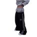 European American Style Double Waist Casual Pants for Men And Women Trendy Brand Loose Long Striped Fake Two Piece_ecoleips.com