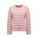 Women's Lightweight Down Jacket – Convertible Round/V-Neck Slim Fit Short Puffer Coat, Ultra-Thin Warm Outerwear For Winter_ecoleips.com