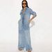 Women's Denim Jumpsuit Button Front Long Sleeve Bodysuit European American Style_ecoleips.com