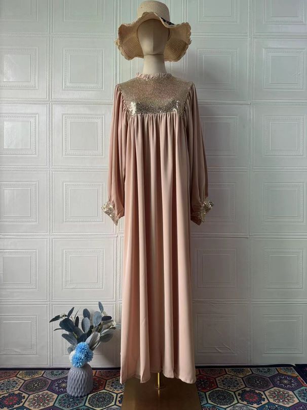 Elegant Long Sleeve Embellished Maxi Dress Women - Vintage Boho Chic Style With Floral Embroidery & Lace Details - Comfortable Polyester Blend Fabric_ecoleips.com