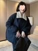 girl Girl Winter Detachable Lamb Wool Lapel Workwear Style Women's 2025 New Thickened Warm Casual Parka_ecoleips.com