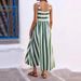 Women's Sexy Square Collar Sling Long Dress Spring Fashion Striped Print A-Line Party Dress Summer Sleeveless Loose Boho Dresses_ecoleips.com