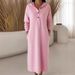 Minimalist Button-Up Hooded Dress – Oversized Knit Tunic With Drop Shoulder (S-XXL, Dusty Pink, Transseasonal Layering Staple)_ecoleips.com