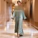 In-stock Muslim Women's Dress With Middle Eastern Embroidery, Heavy Beading, Loose-fitting, New Arabian Dubai Style Long_ecoleips.com