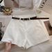 Women's Clothing Casual Shorts Spring Ins Retro Simple Outer Wear High Waist A Wide Leg Pants_ecoleips.com