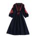 Women's Clothing V Neck Trumpet Sleeve Tie Waist Large Swing Ruffle Dress Female Drape_ecoleips.com