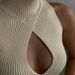 Women's Clothing Women's Autumn New High Neck Sleeveless Chest Hollow Design Knitted Fabric Threaded Short Vest_ecoleips.com