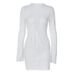 Women's Clothing Summer Women's Fashion Solid Color Slim Fit Long Sleeve Dress European American Style Tie Up Sexy Flared Design_ecoleips.com