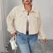 Stylish Autumn/Winter Corduroy Jacket For Women – Lantern Sleeves & Single-Breasted Design, Casual & Chic_ecoleips.com