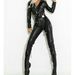 Zipper Cool Jumpsuit Women's PU Leather Fashion Casual Set_ecoleips.com