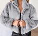 Women's Clothing autumn and winter rabbit fur zipper cardigan plush warm jacket_ecoleips.com