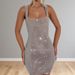 Women's Clothing Elegant Trendy Women's Sleeveless Spaghetti Strap Backless Dress Rhinestone Solid Color Slim Waist Autumn_ecoleips.com