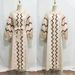 Women's Clothing Three Colors Heavy Embroidery Lantern Sleeve Dress_ecoleips.com