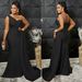 Elegant One-Shoulder Party Dress For Women - Stretchy Bodycon Long Dress With Ruffle Detail In Solid Colors_ecoleips.com