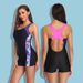 Aria Basics Hot-Selling European And American Sexy For Women Conservative Patchwork Sports Boxer One-Piece Swimsuit_ecoleips.com