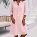 Women's V Neck Ruffled Long Sleeve Shirtdress – Slim Fit Casual Office Spring Dress 2026_ecoleips.com