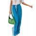 Women's Clothing Pants Women Summer Girl Street Contrast Striped Loose Trousers_ecoleips.com