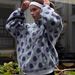 Unisex Fleece Jacquard Pullover High Neck Half-Zip Sweatshirt Winter Warm Floral Print Loose Fit Smart Half-Zip_ecoleips.com