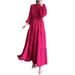 Women's Clothing Autumn Round Neck Long Sleeve Single Breasted High Waist Stitching Dress_ecoleips.com