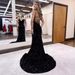 Sequined Ball Gown Slim Hip Wrapped Fishtail Small Trailing Evening Gown Spaghetti Straps V Neck Party Dress_ecoleips.com