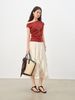 ZIQIAO Knit Top For Petite Women 2026 Summer New Arrival Short Sleeve Off-Shoulder Fitted Waist Women's Knitwear Tees 25ZQ92397_ecoleips.com