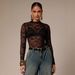 European And American Cross-border 2026 Spring New Lace Small Stand-up Collar Long-sleeve Sexy Slim-fit Women's_ecoleips.com