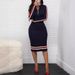 Women's Small Sized Long Sleeved Dress Zippered Retro Sexy Bodycon Casual Style Fashion_ecoleips.com