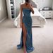 Long Dress European And American New Party Fashion Suspender Dress INS Loose Casual Split-ended Women's Dress_ecoleips.com